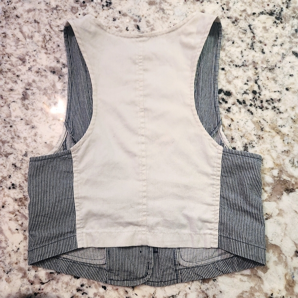 Uniqlo Pinstripe Vest Medium Navy - Picture 2 of 6